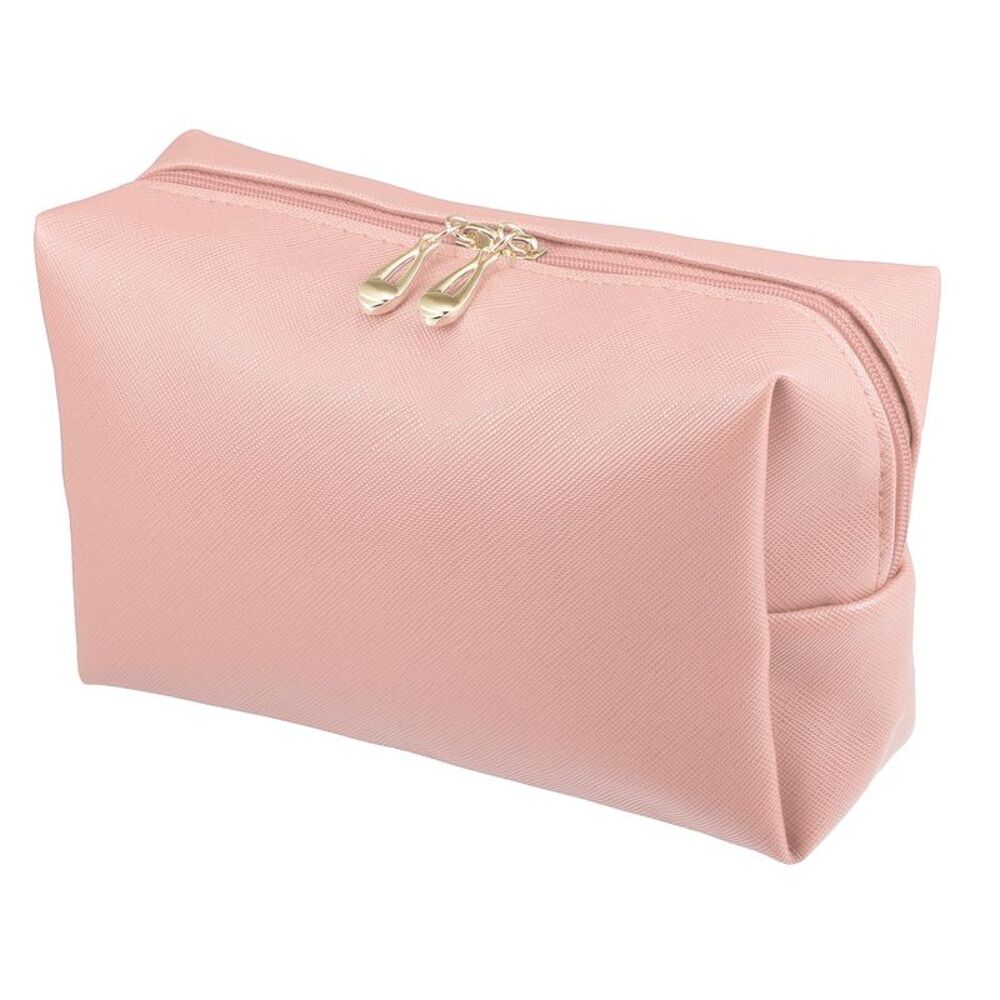 1Pcs PU Leather Waterproof Travel Makeup Bag S Size Dark Pink
